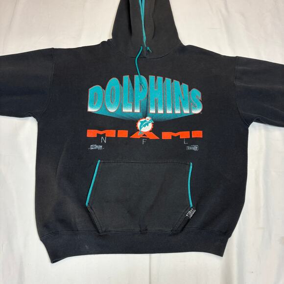 Vintage 90s Miami Dolphins Hoodie Men's XL Front Row Salem Sportswear - Picture 2 of 13